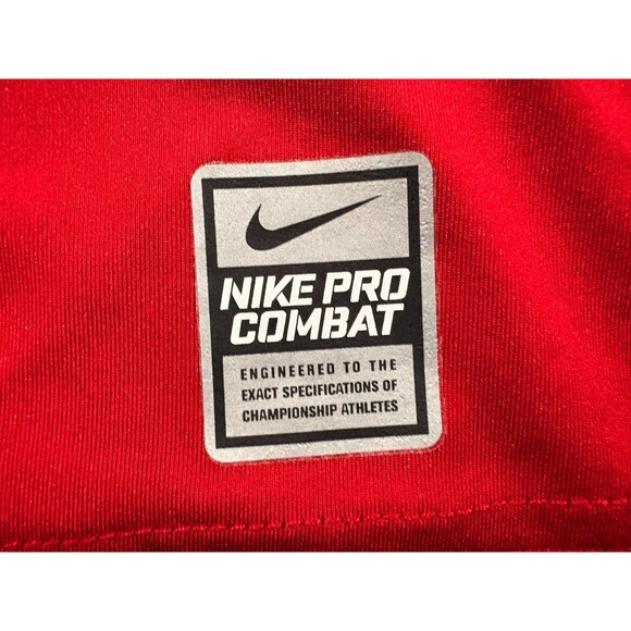Nike Shirt Mens Red Pro Combat Dri-FIT Compression Athletic Gym Training Sz 2XL - Picture 3 of 10